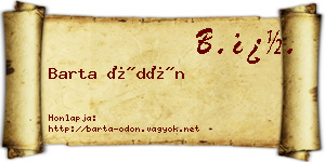 Barta Ödön névjegykártya